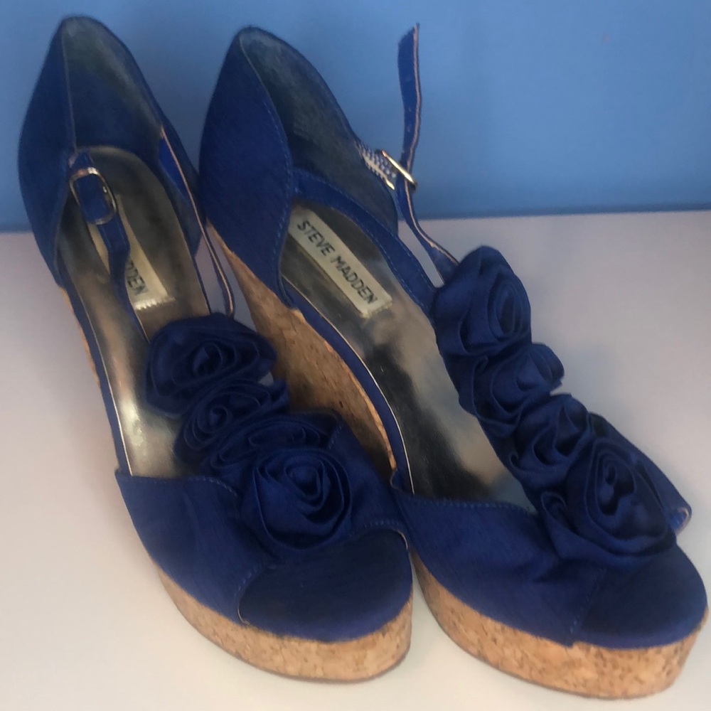 Blue Steve Madden Wedges
